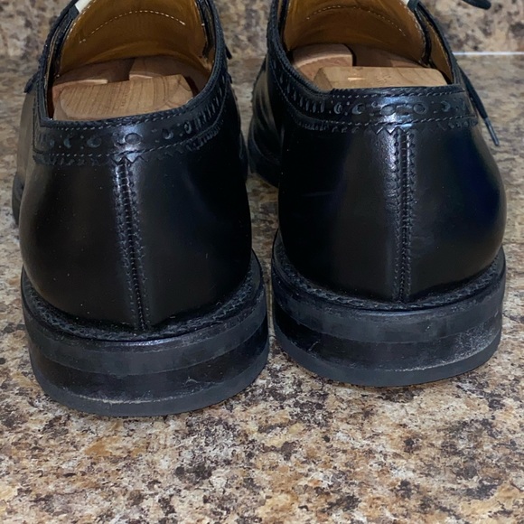 Gucci Black Brogue Lesther Lace up Men Flats size 9 - Picture 7 of 12